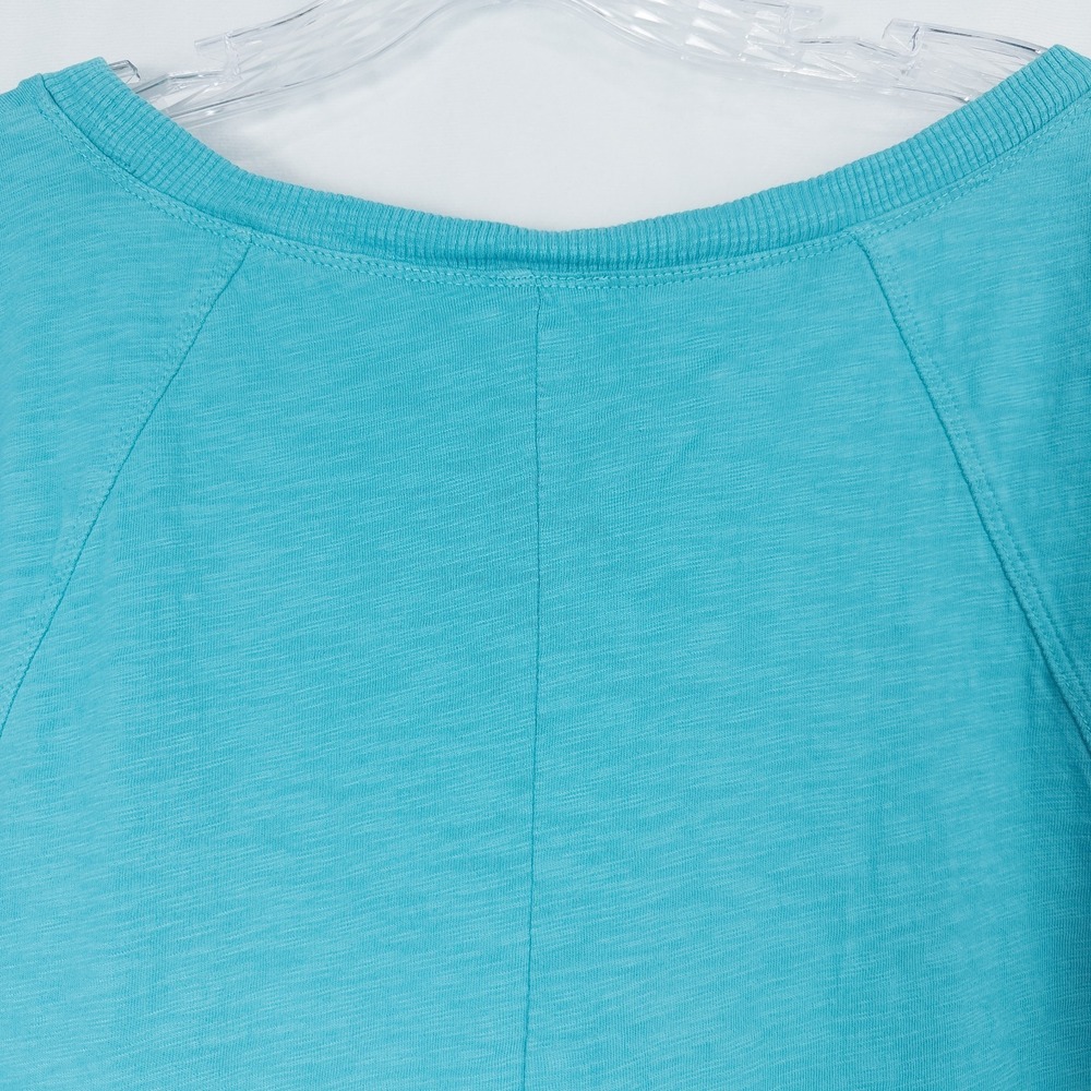 J Jill Cotton Slub Knit Ribbed T Shirt Dress Large Casual Coastal Beach Lounge - Picture 9 of 12